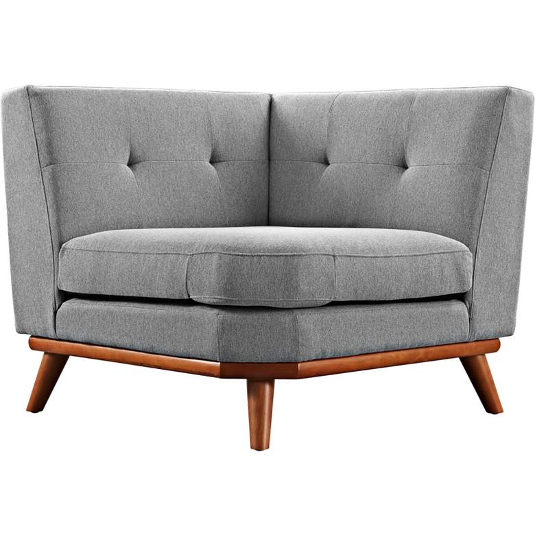 Image 2 Engage 39 1/2" Wide Gray Fabric Tufted Corner Sofa more views