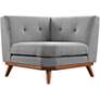 Engage 39 1/2" Wide Gray Fabric Tufted Corner Sofa