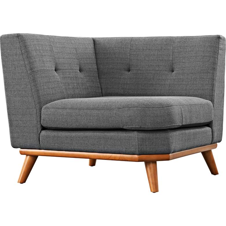 Image 1 Engage 39 1/2" Wide Gray Fabric Tufted Corner Sofa