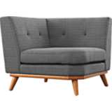 Engage 39 1/2&quot; Wide Gray Fabric Tufted Corner Sofa