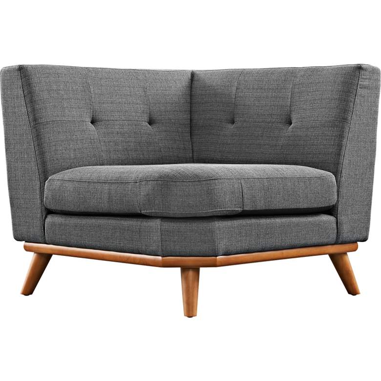 Image 2 Engage 39 1/2" Wide Gray Fabric Tufted Corner Sofa more views