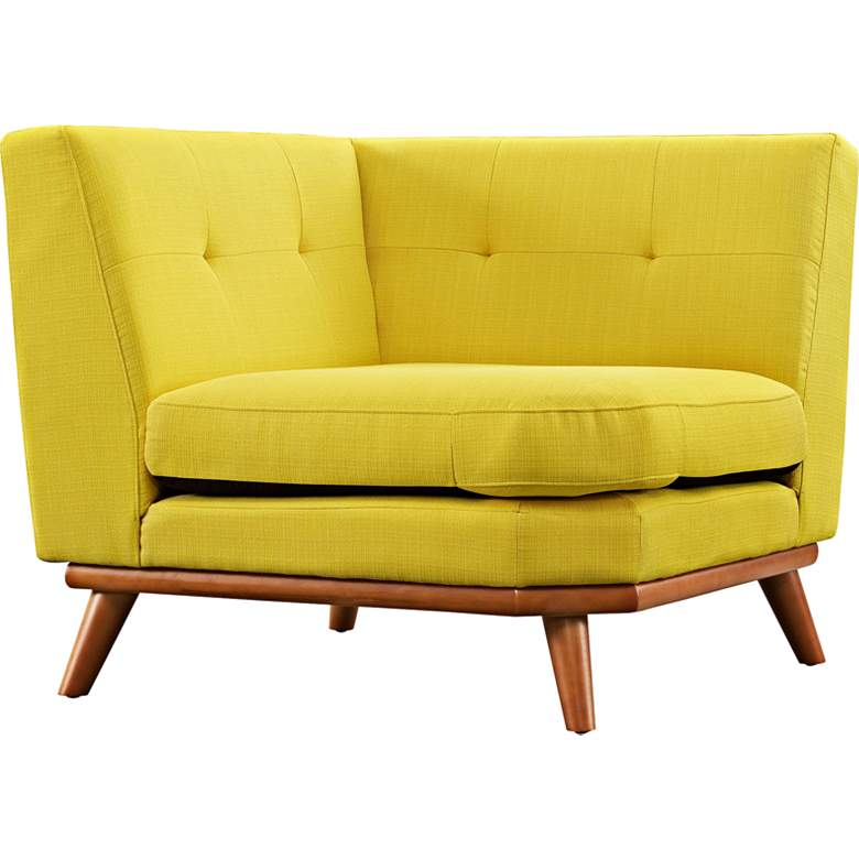 Image 1 Engage 39 1/2 inch Wide Sunny Yellow Fabric Tufted Corner Sofa
