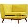 Engage 39 1/2" Wide Sunny Yellow Fabric Tufted Corner Sofa