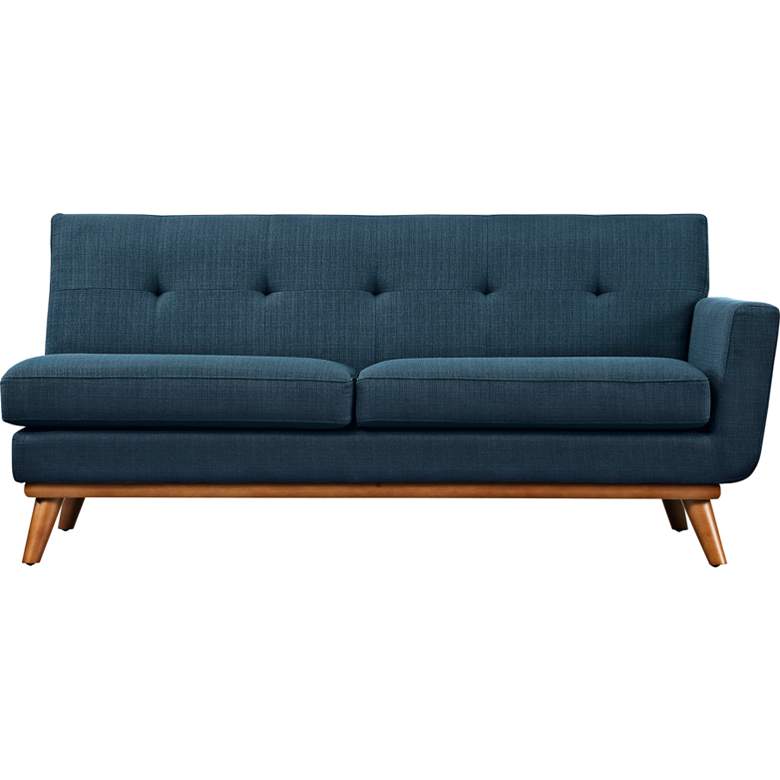 Engage 67&quot; Wide Azure Blue Fabric Tufted Right-Arm Loveseat more views