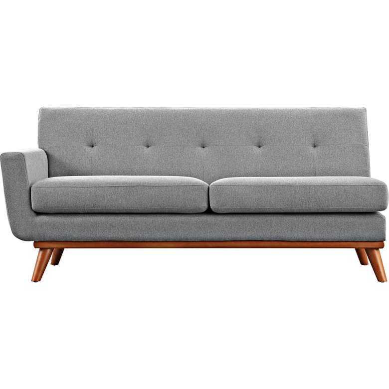 Engage 67&quot; Wide Gray Fabric Tufted Left-Arm Loveseat more views
