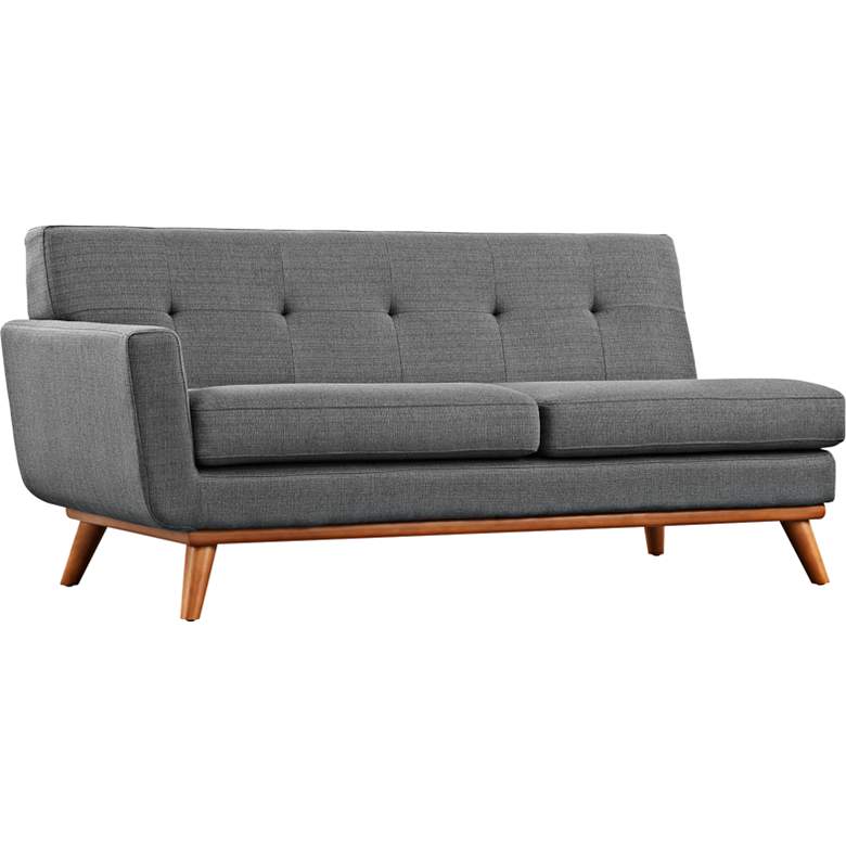 Image 1 Engage 67" Wide Gray Fabric Tufted Left-Arm Loveseat