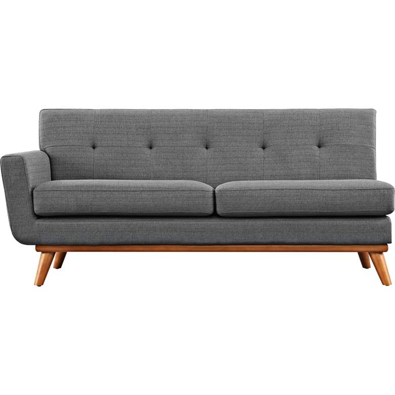 Image 3 Engage 67" Wide Gray Fabric Tufted Left-Arm Loveseat more views