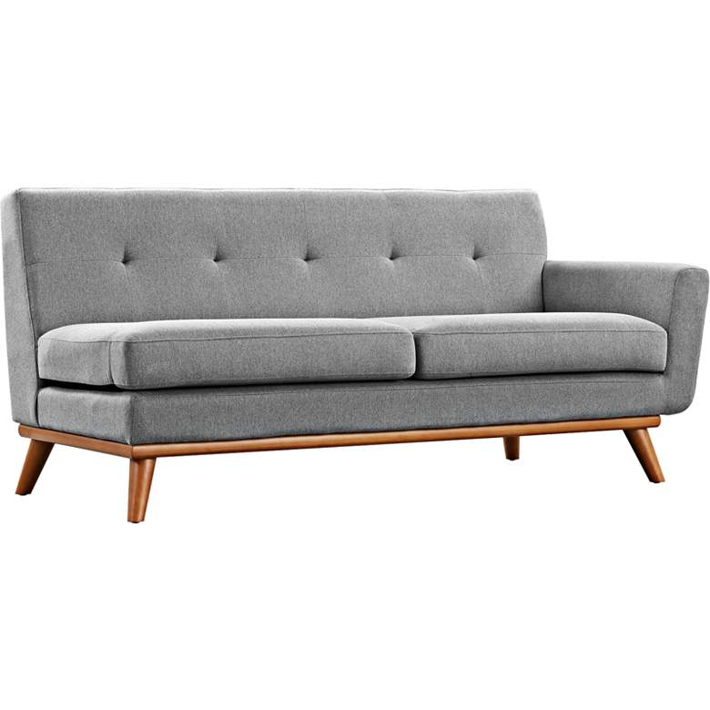 Image 1 Engage 67" Wide Gray Fabric Tufted Right-Arm Loveseat