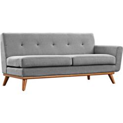 Engage 67&quot; Wide Gray Fabric Tufted Right-Arm Loveseat