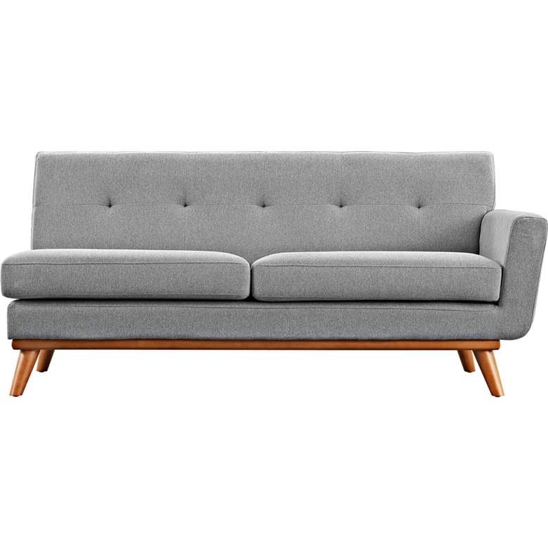 Image 3 Engage 67" Wide Gray Fabric Tufted Right-Arm Loveseat more views