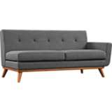 Engage 67&quot; Wide Gray Fabric Tufted Right-Arm Loveseat