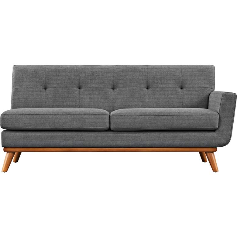 Image 3 Engage 67" Wide Gray Fabric Tufted Right-Arm Loveseat more views
