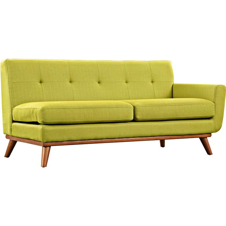 Image 1 Engage 67 inch Wide Wheatgrass Fabric Tufted Right-Arm Loveseat