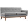Engage 67" Wide Gray Fabric Tufted Right-Arm Loveseat