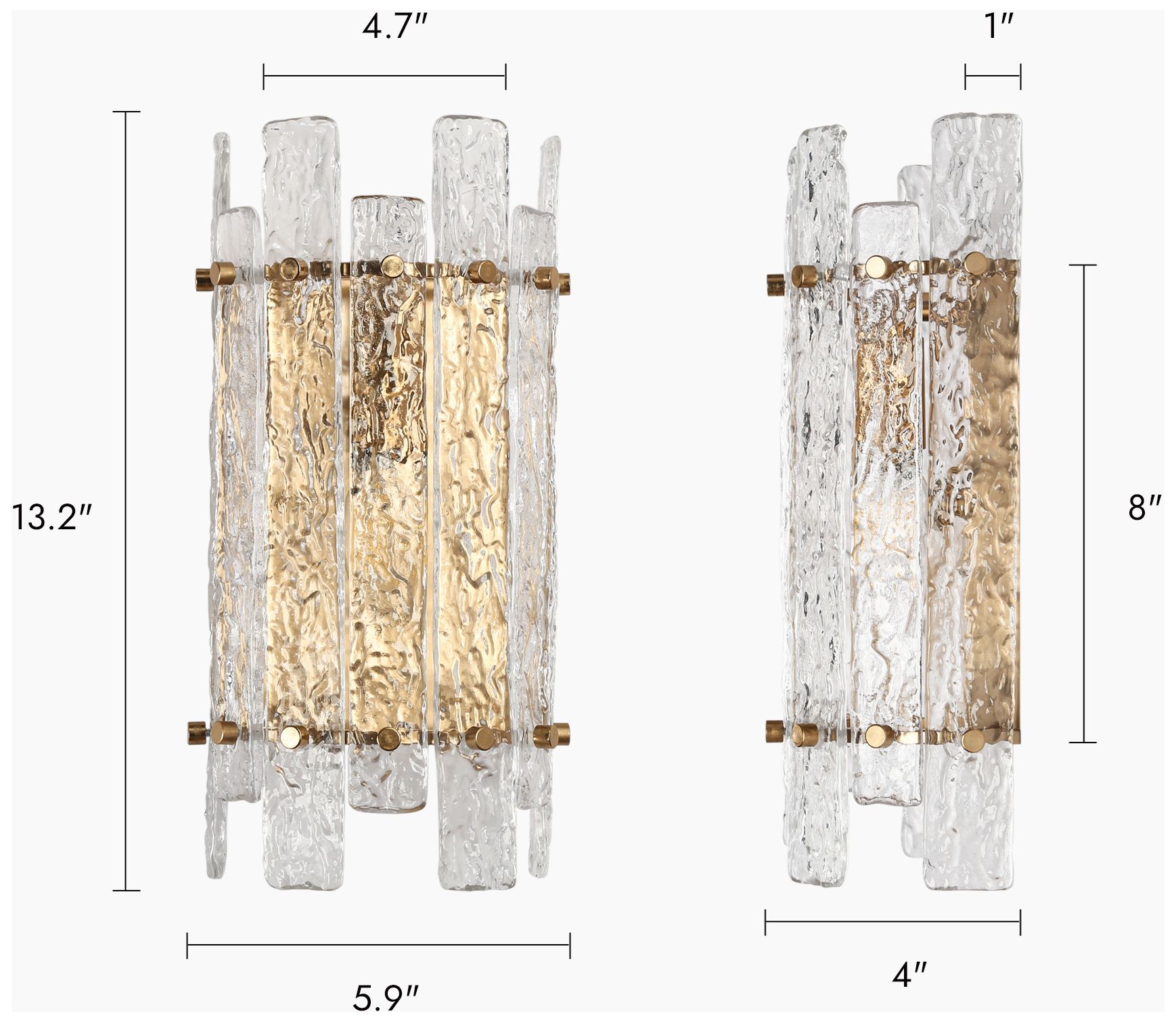 Image 3 Engaveric 1-Light Glass Wall Sconces more views