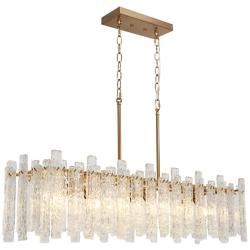 Engaveric 39" Wide Plating Brass and Glass Island Chandelier