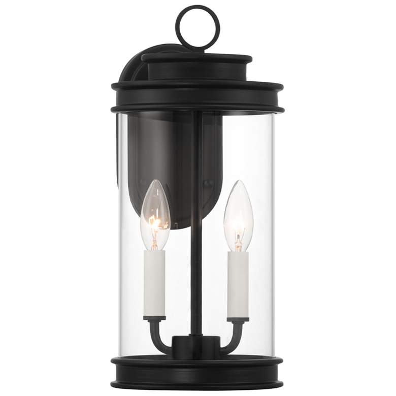 Image 1 Englewood 2-Light Outdoor Wall Lantern in Matte Black