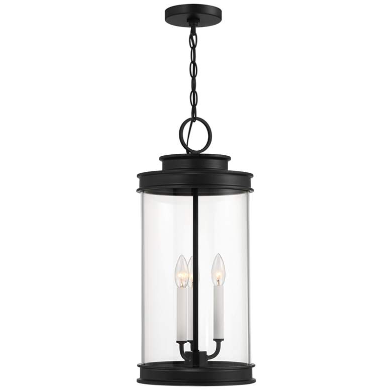 Image 1 Englewood 3-Light Outdoor Hanging Lantern in Matte Black