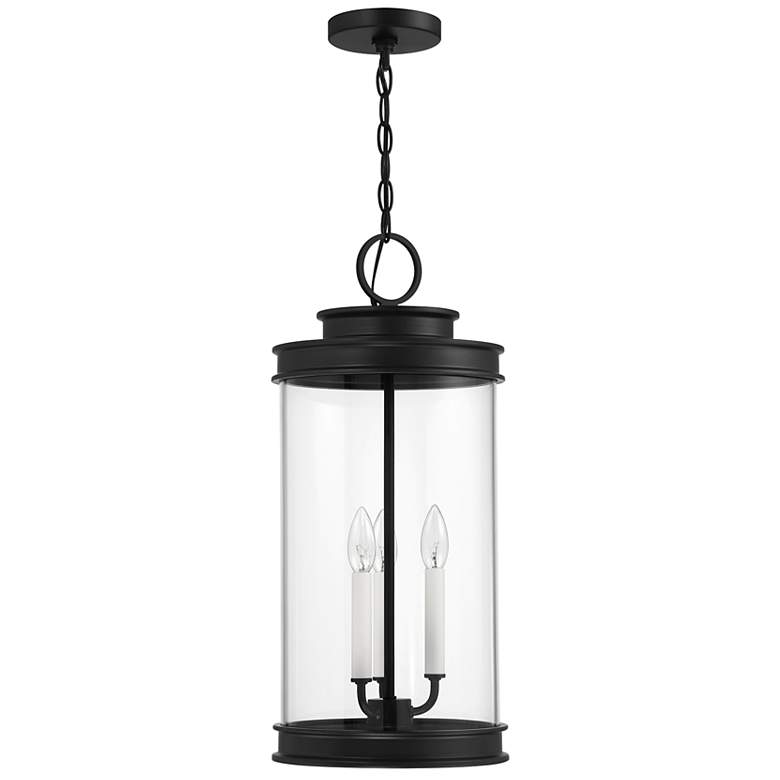 Image 2 Englewood 3-Light Outdoor Hanging Lantern in Matte Black more views