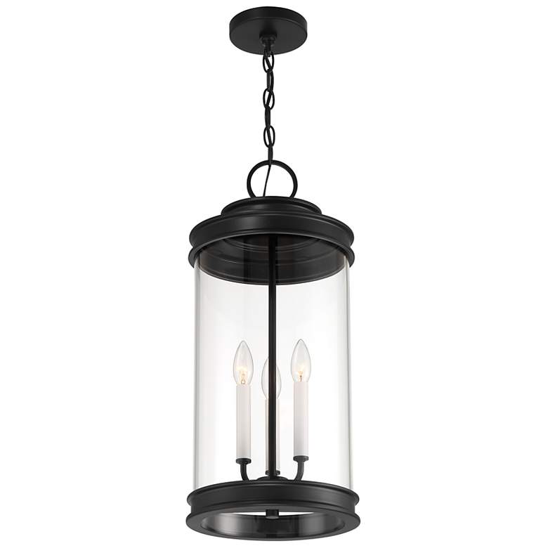 Image 4 Englewood 3-Light Outdoor Hanging Lantern in Matte Black more views
