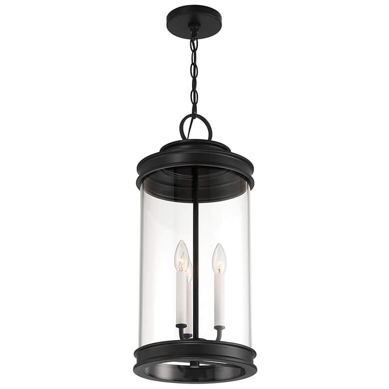 Image 5 Englewood 3-Light Outdoor Hanging Lantern in Matte Black more views