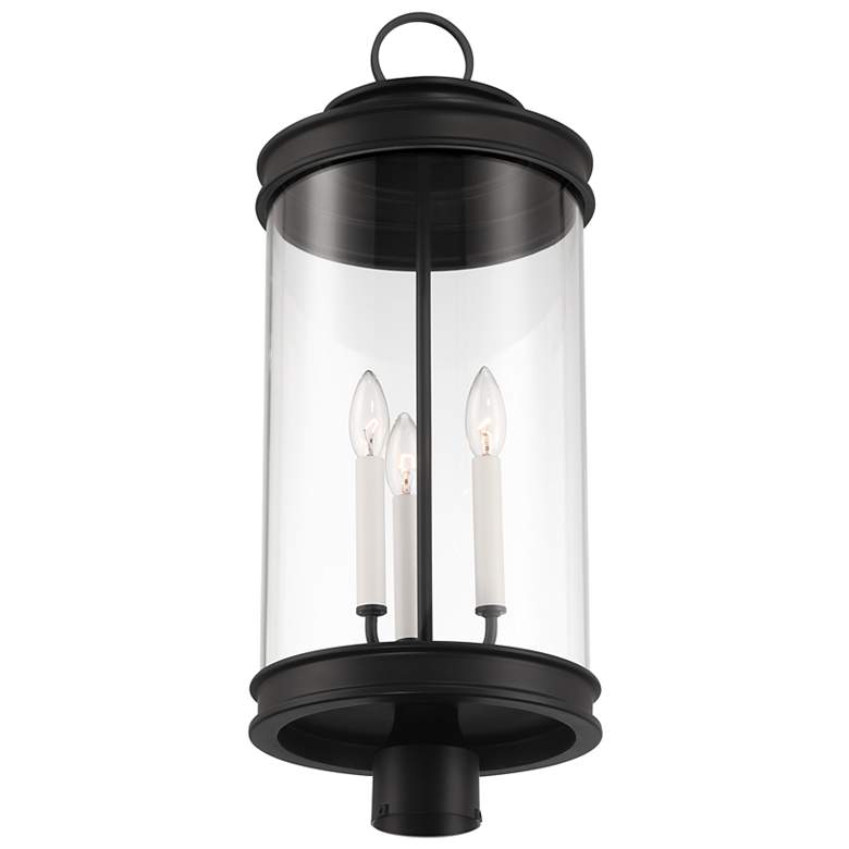 Image 3 Englewood 3-Light Outdoor Post Lantern in Matte Black more views