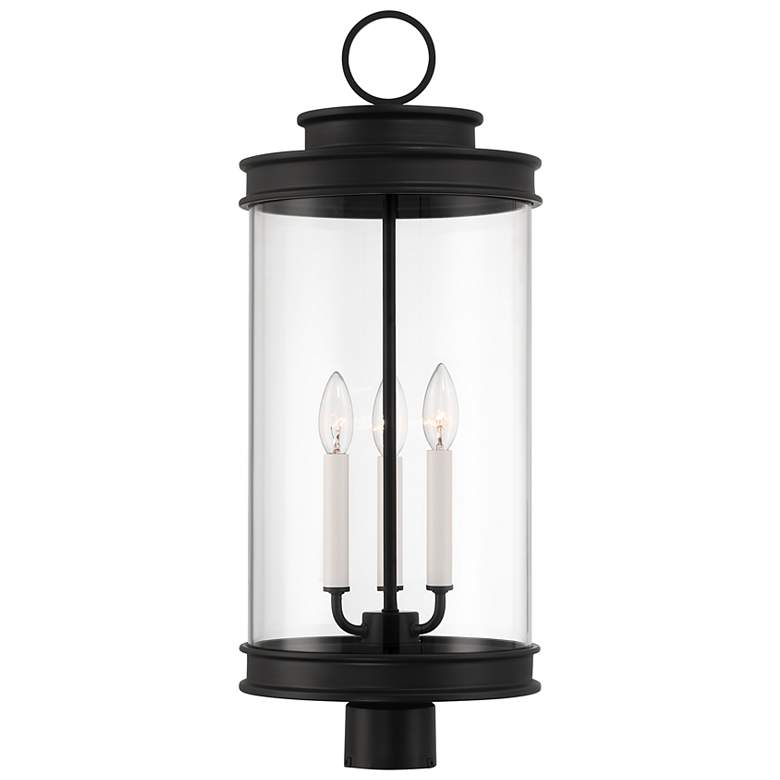 Image 4 Englewood 3-Light Outdoor Post Lantern in Matte Black more views