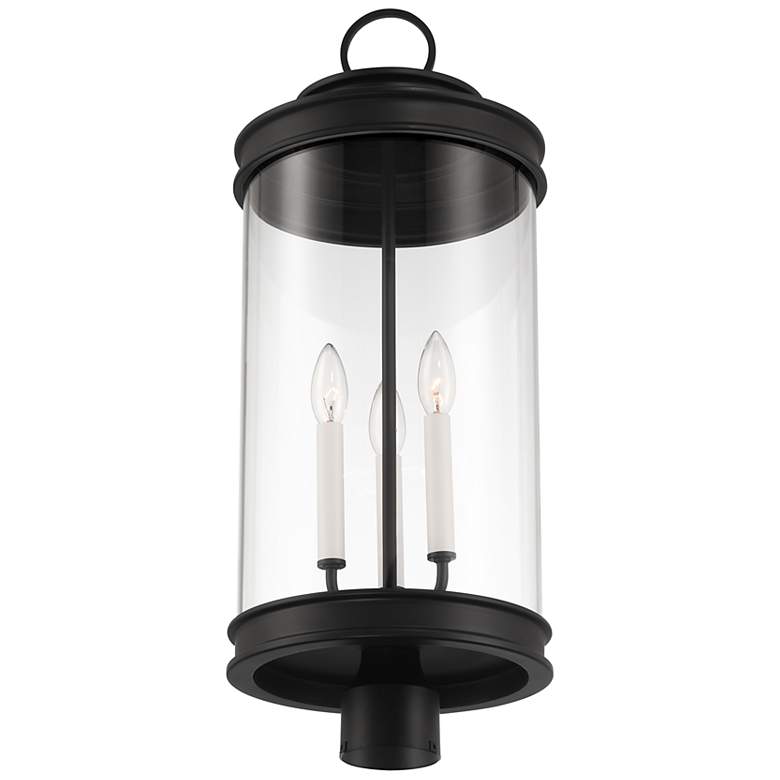 Image 5 Englewood 3-Light Outdoor Post Lantern in Matte Black more views