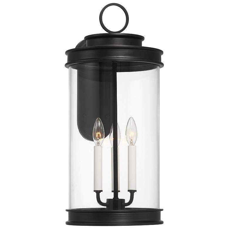 Image 1 Englewood 3-Light Outdoor Wall Lantern in Matte Black