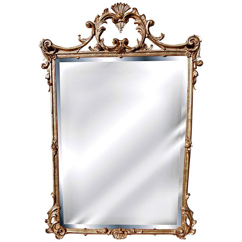 Image 1 English 39 inch High Gold Leaf Rectangular Wall Mirror