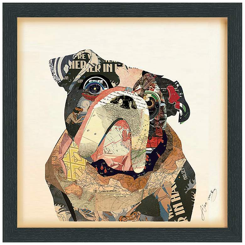 Image 2 English Bulldog 17" Square Dimensional Framed Wall Art