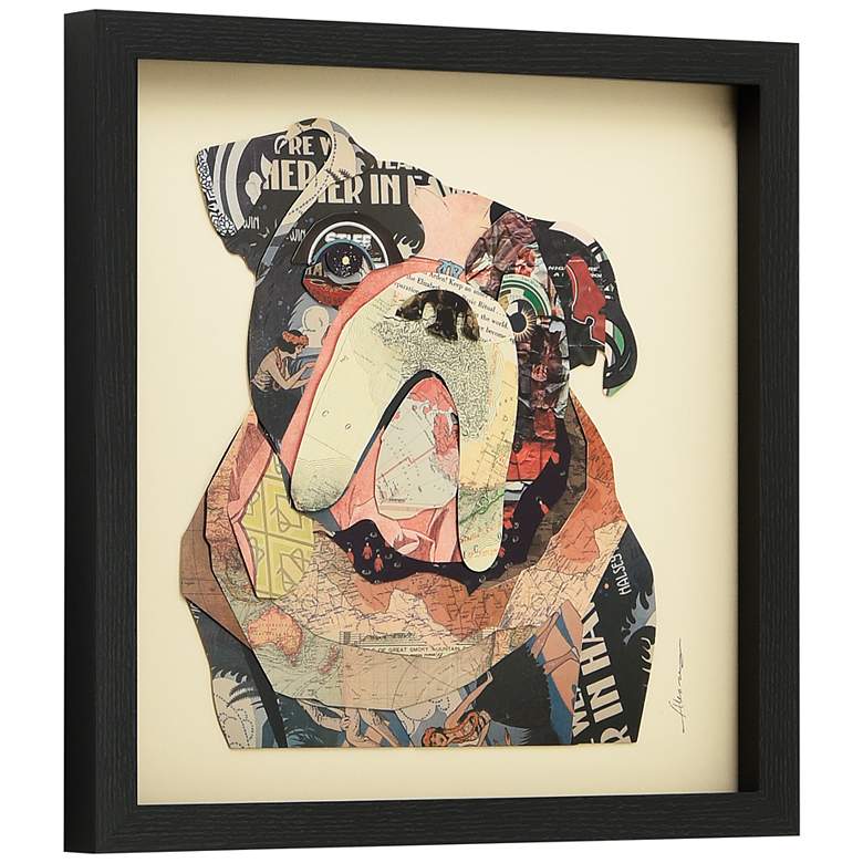 Image 3 English Bulldog 17" Square Dimensional Framed Wall Art more views