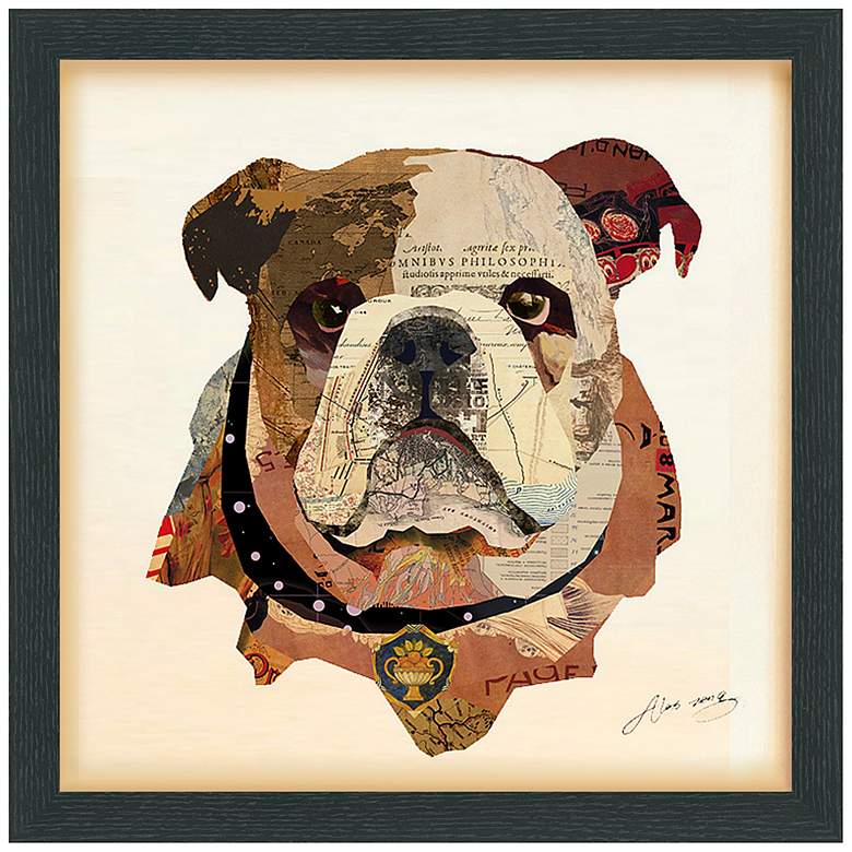 Image 2 English Bulldog Pup 17" High Collage Framed Wall Art