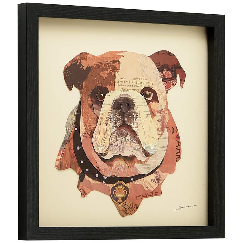 Image 4 English Bulldog Pup 17" High Collage Framed Wall Art more views