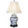 English Floral 31" High Hand-Painted Porcelain Ginger Jar Table Lamp