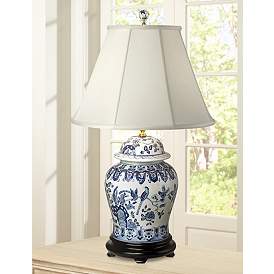 Image2 of English Floral 31" High Hand-Painted Porcelain Ginger Jar Table Lamp