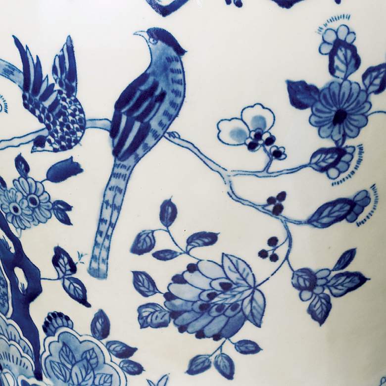 Image 5 English Floral 31" High Hand-Painted Porcelain Ginger Jar Table Lamp more views