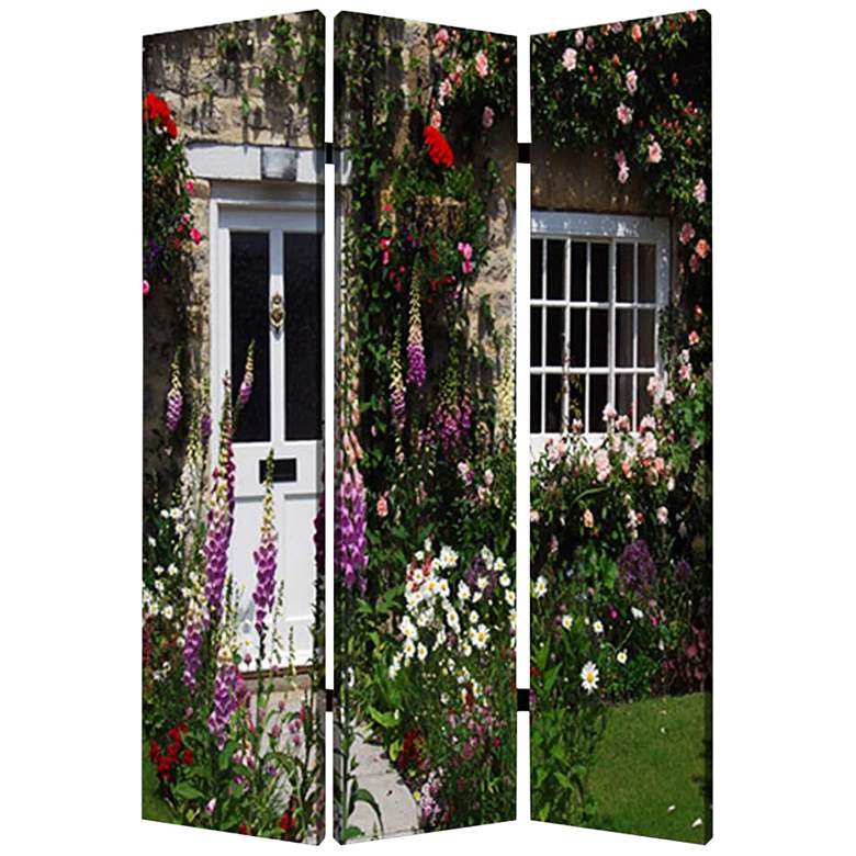 Image 2 English Garden 48" Wide Printed Canvas Screen/Room Divider