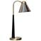 English Gold 26" High Steel Table Lamp With Smoked Glass Shade