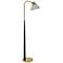 English Gold 60" High Black And Gold Floor Lamp With Smoked Glass Shad