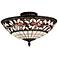 English Ivy Tiffany Glass 16" Wide Ceiling Light Fixture