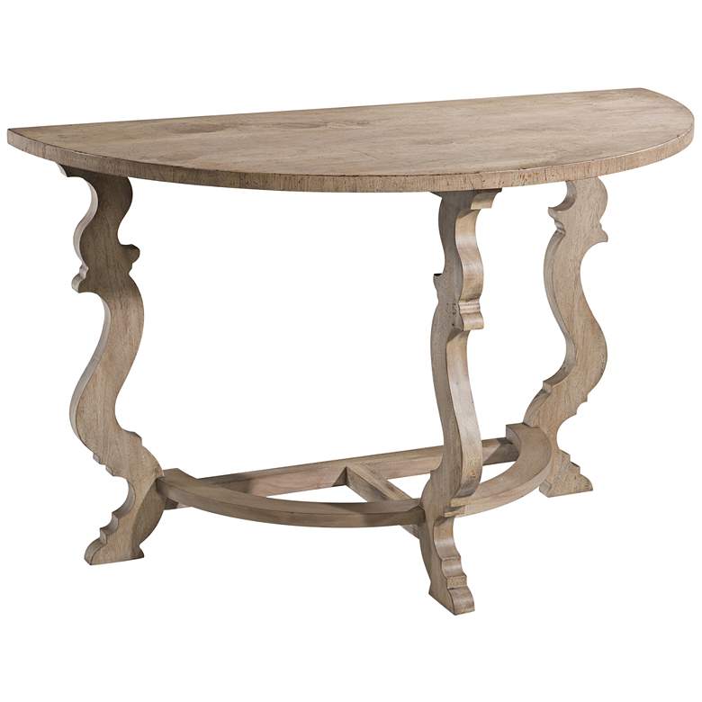 Image 1 English Joiner 48 inch Wide Demilune Console Table