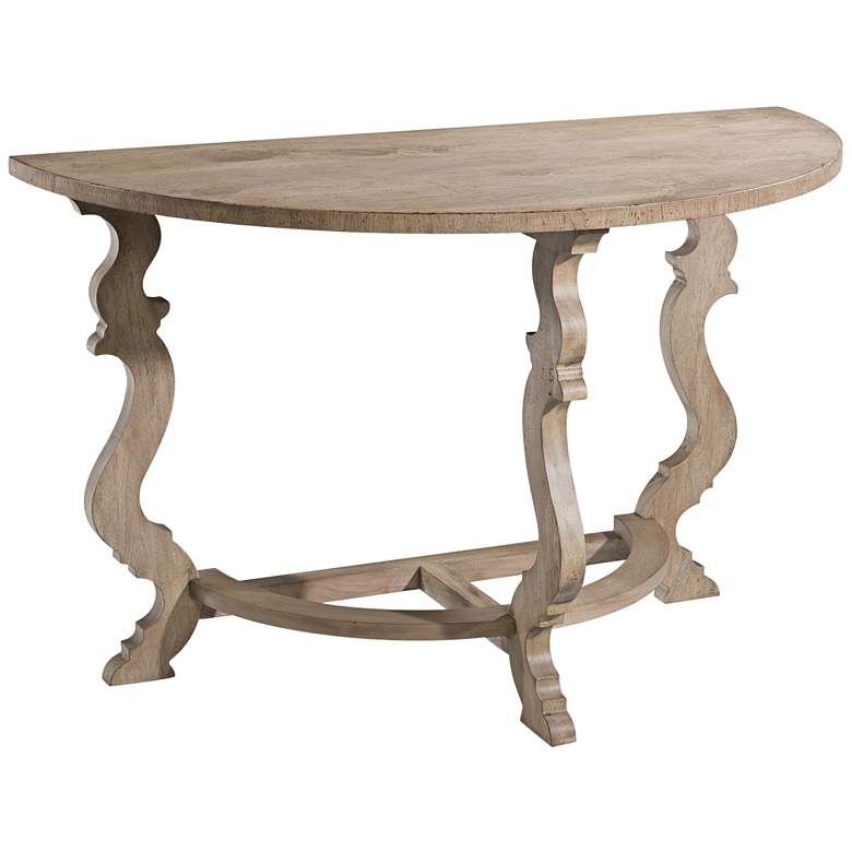 Image 1 English Joiner 48" Wide Demilune Console Table