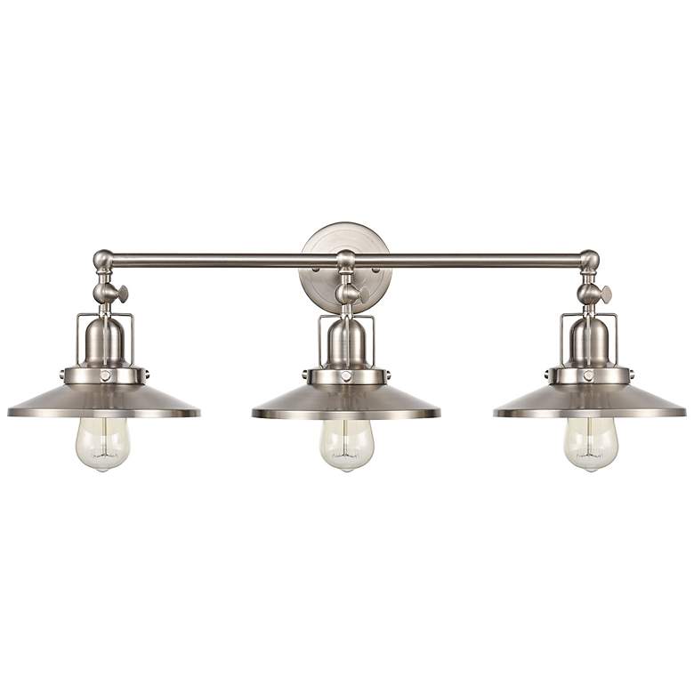 Image 4 English Pub 28" Wide Satin Nickel 3-Light Bath Light more views