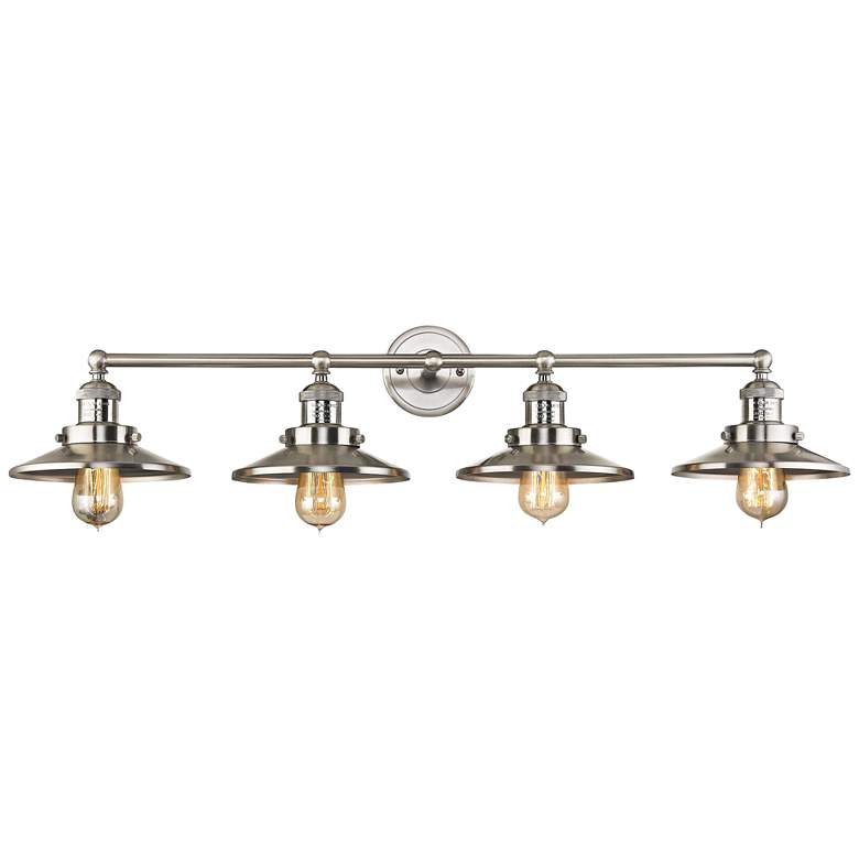 Image 1 English Pub 38" Wide Satin Nickel 4-Light Bath Light