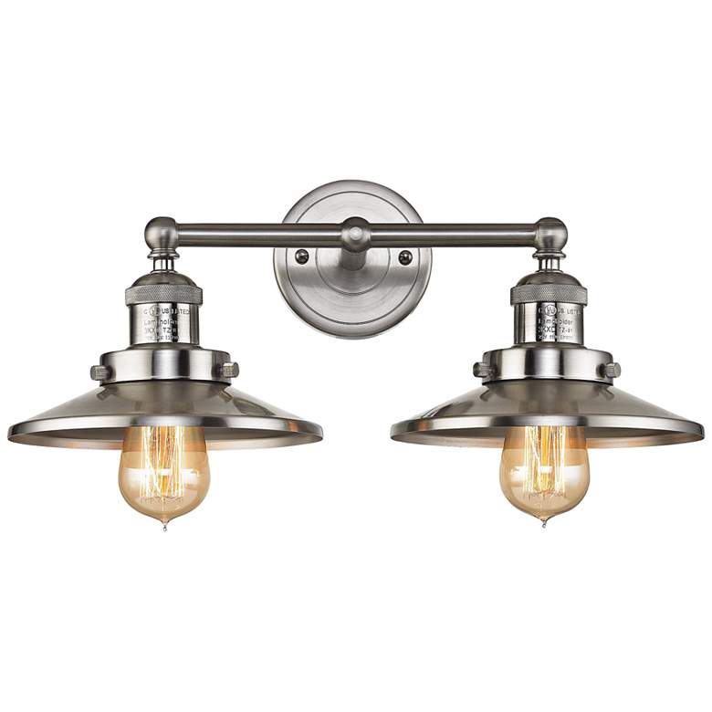 Image 2 English Pub 8" High Satin Nickel 2-Light Wall Sconce