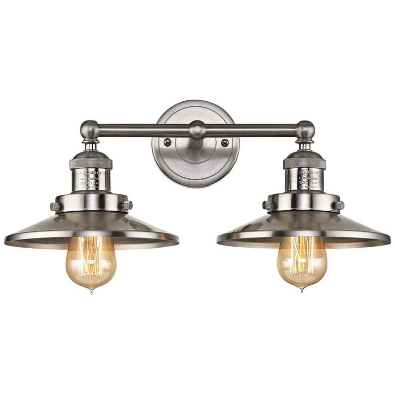 Image 2 English Pub 8 inch High Satin Nickel 2-Light Wall Sconce