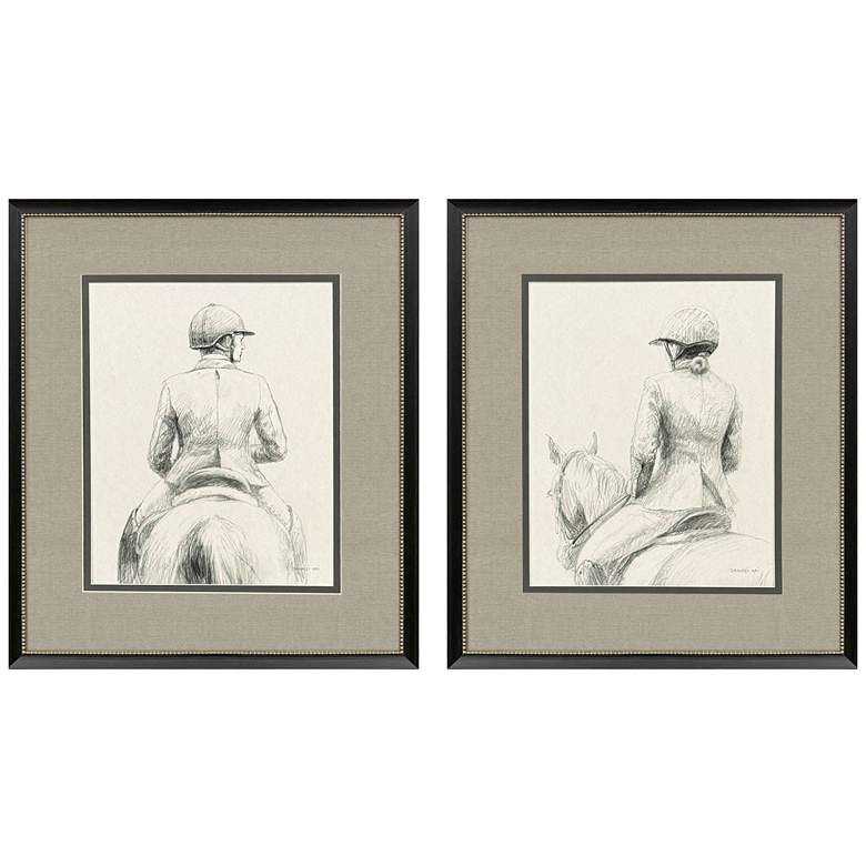 Image 1 English Rider 26"W x 30"H Traditional Framed Art Set of 2