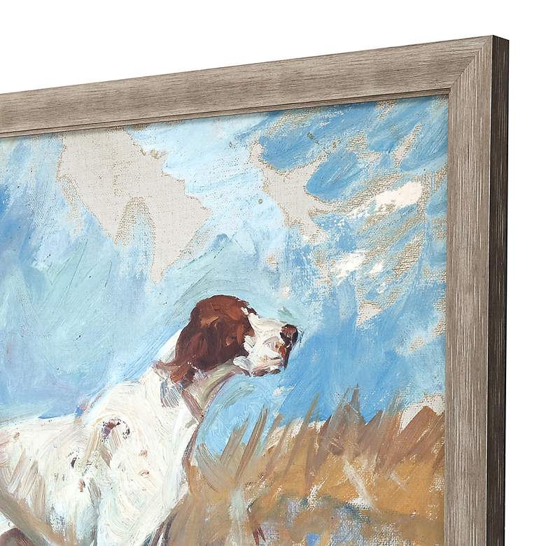 Image 4 English Setter on Watch 44" High Wood Framed Giclee Wall Art more views