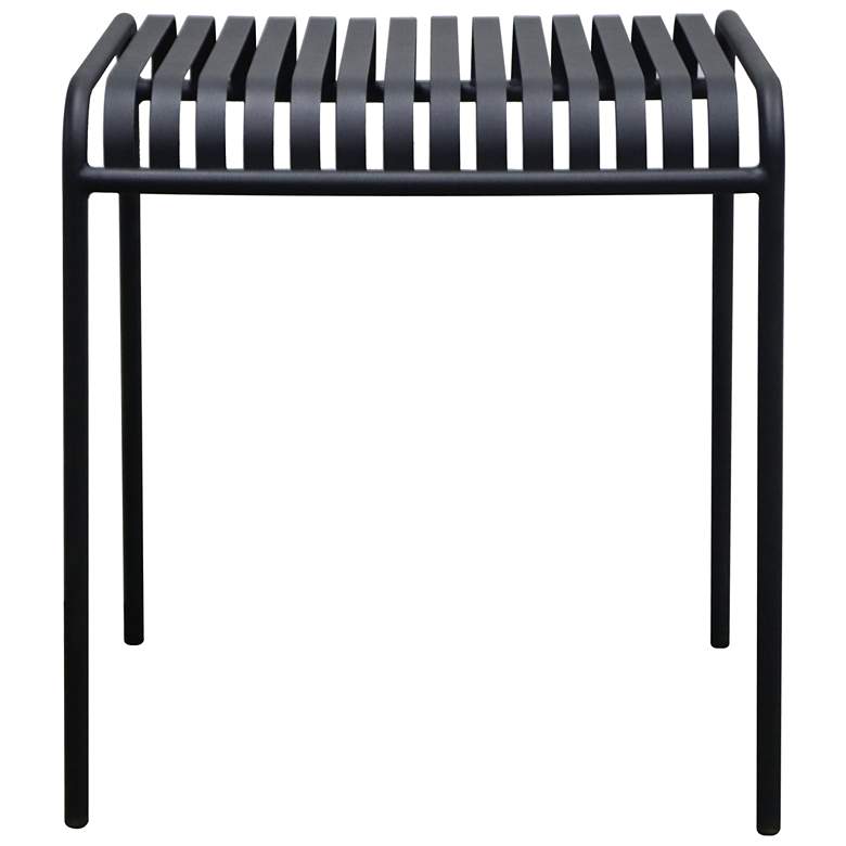 Image 1 Enid 28" Wide Black Metal Square Outdoor Table